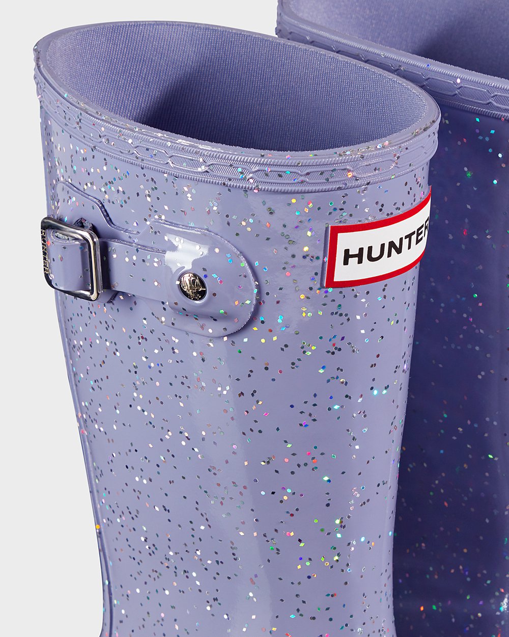 Kids Hunter Original Big Giant Glitter | Rain Boots Purple | NZ-17654-DHJW